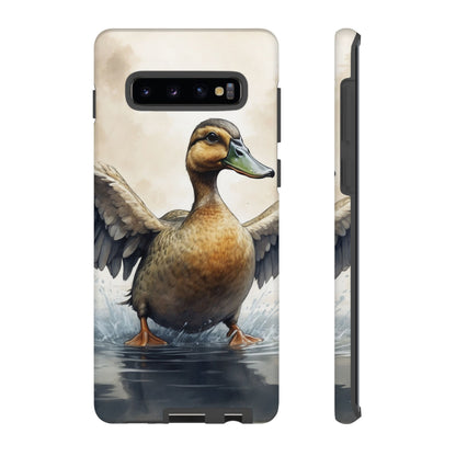 Graceful Duck in Watercolor Scene - Samsung Galaxy Case