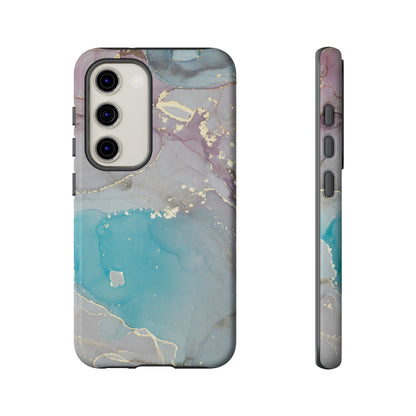 Sky Blue & Purple Marble Wave – Samsung Galaxy Case with Elegant Swirl Design