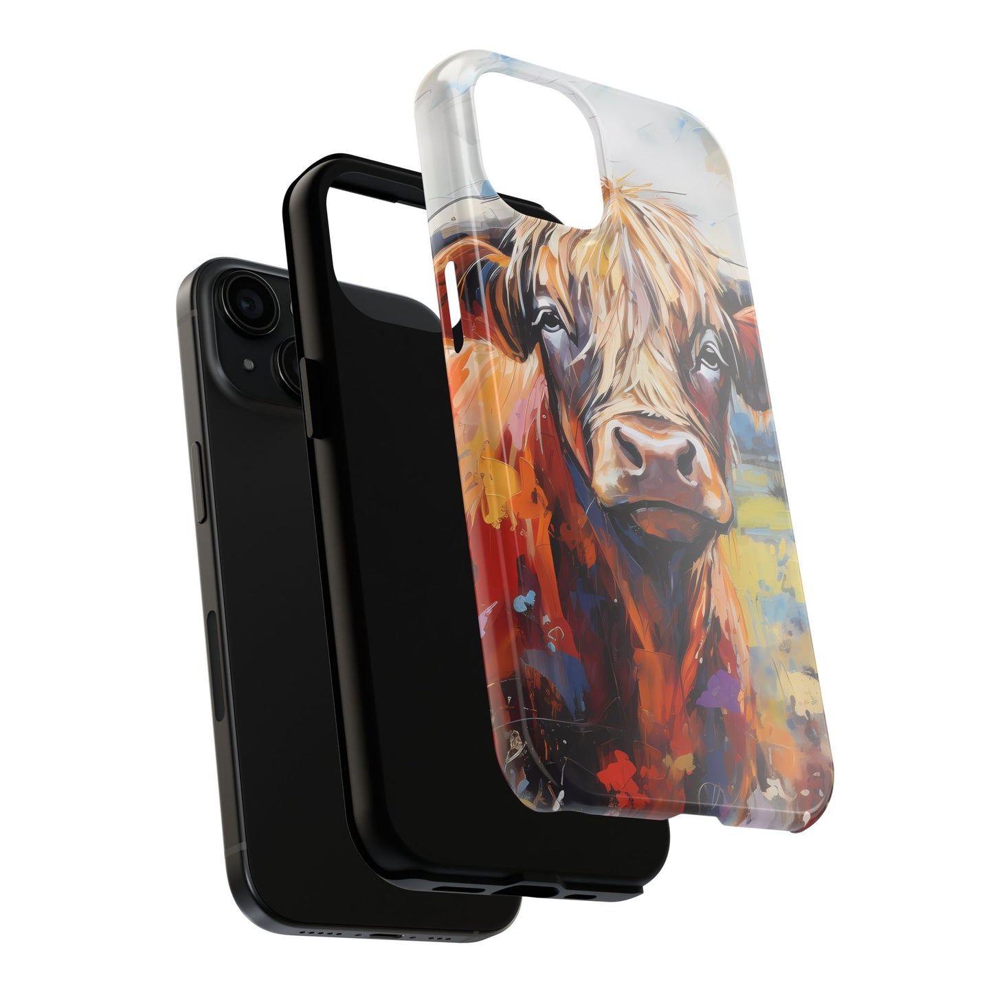 Cute Western Phone Case | Highland Cow | Robust Rocky Mountain-Inspired | Expressionism | Fresco