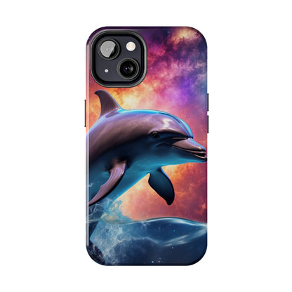 Cosmic Dolphin Galaxy Art - iPhone Case