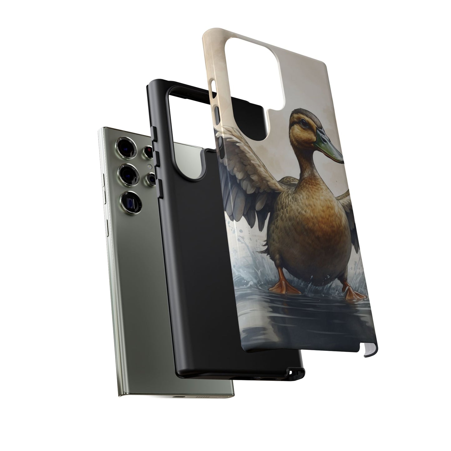 Graceful Duck in Watercolor Scene - Samsung Galaxy Case