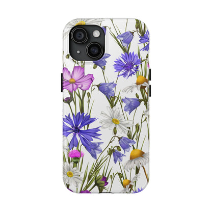 Wildflower Meadow iPhone Case – Purple, Blue, and White Floral Design