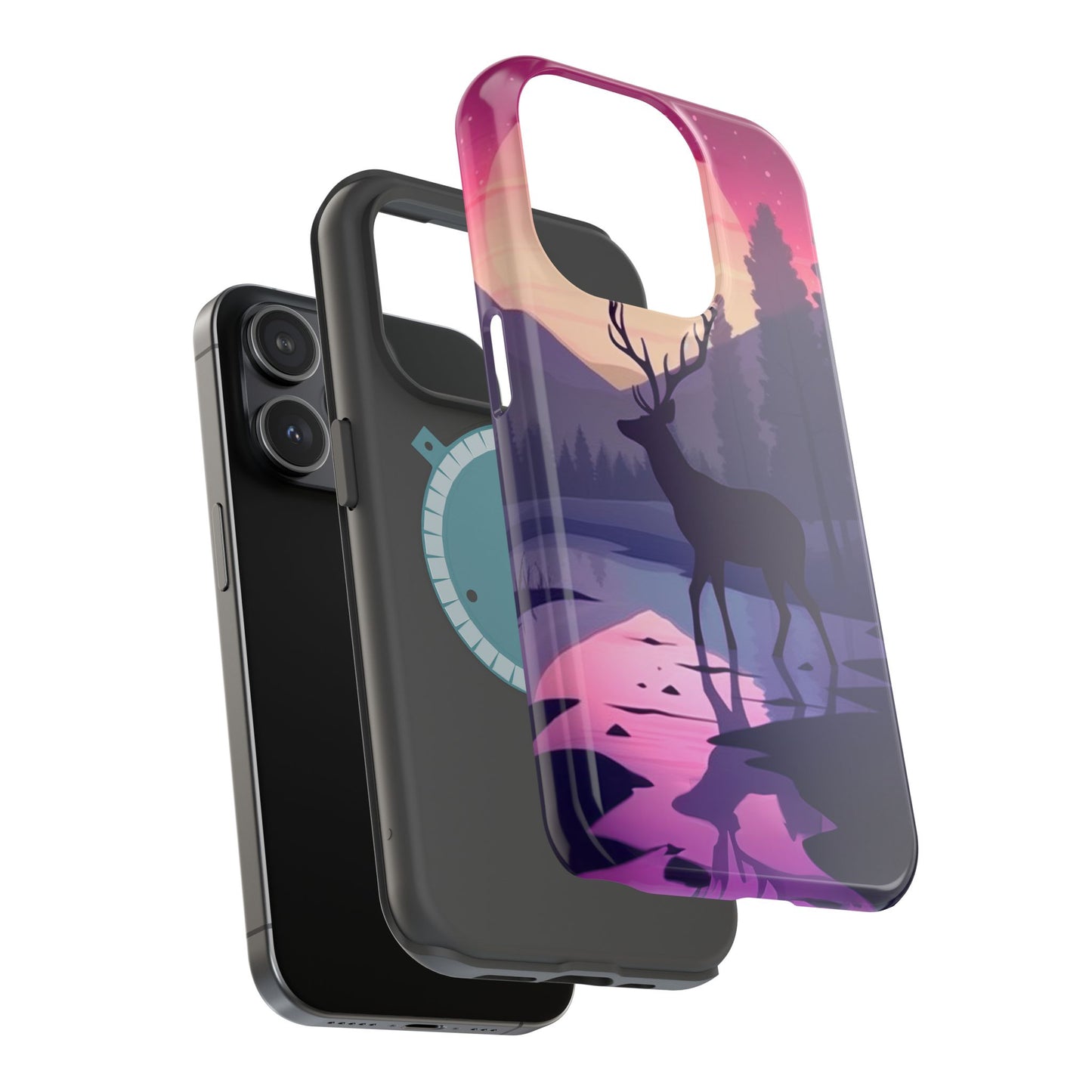 Twilight Elegance: Stag Reflection – MagSafe iPhone Case