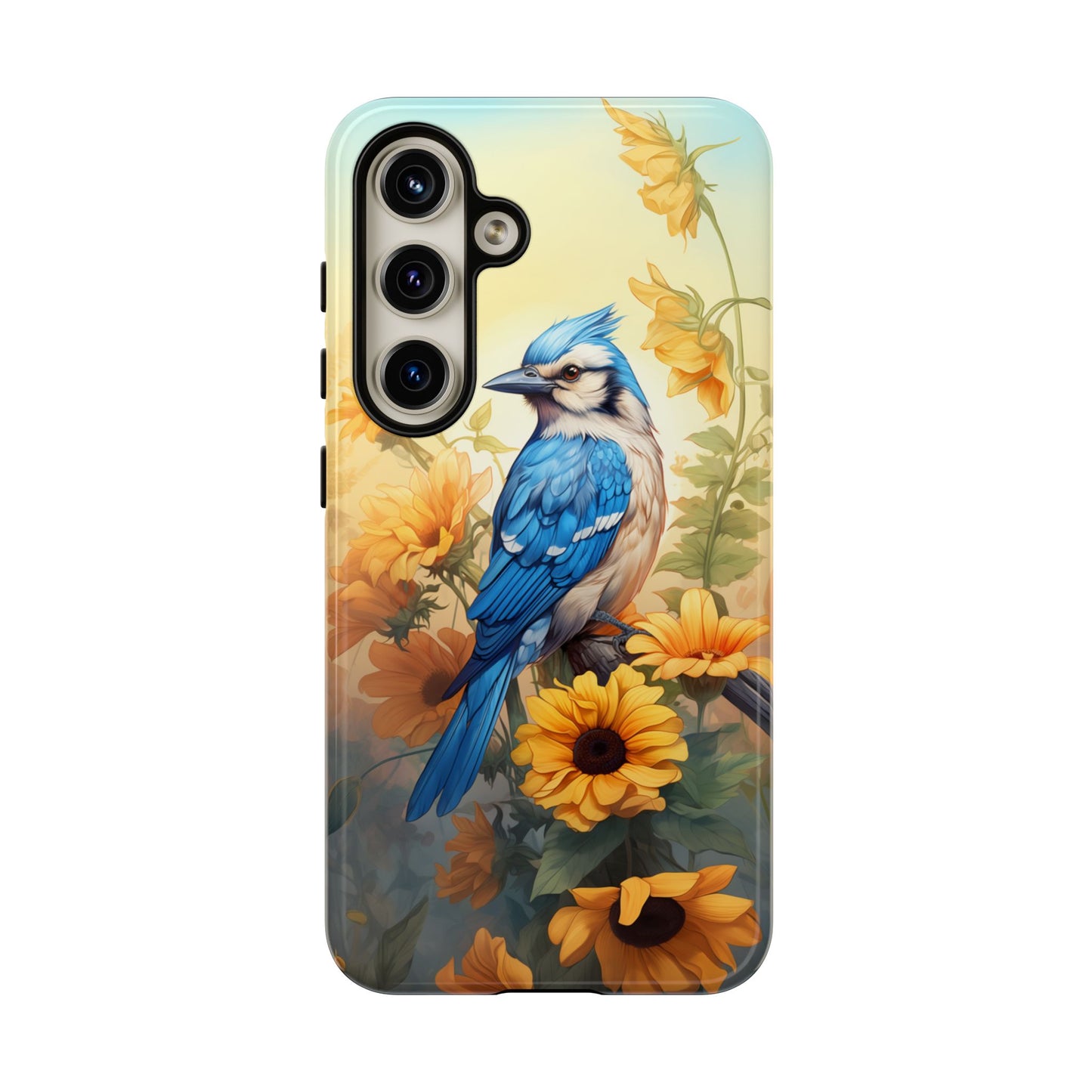 Blue Jay & Sunflowers Phone Case - Perfect Gift for Bird Lovers! - BOGO Cases