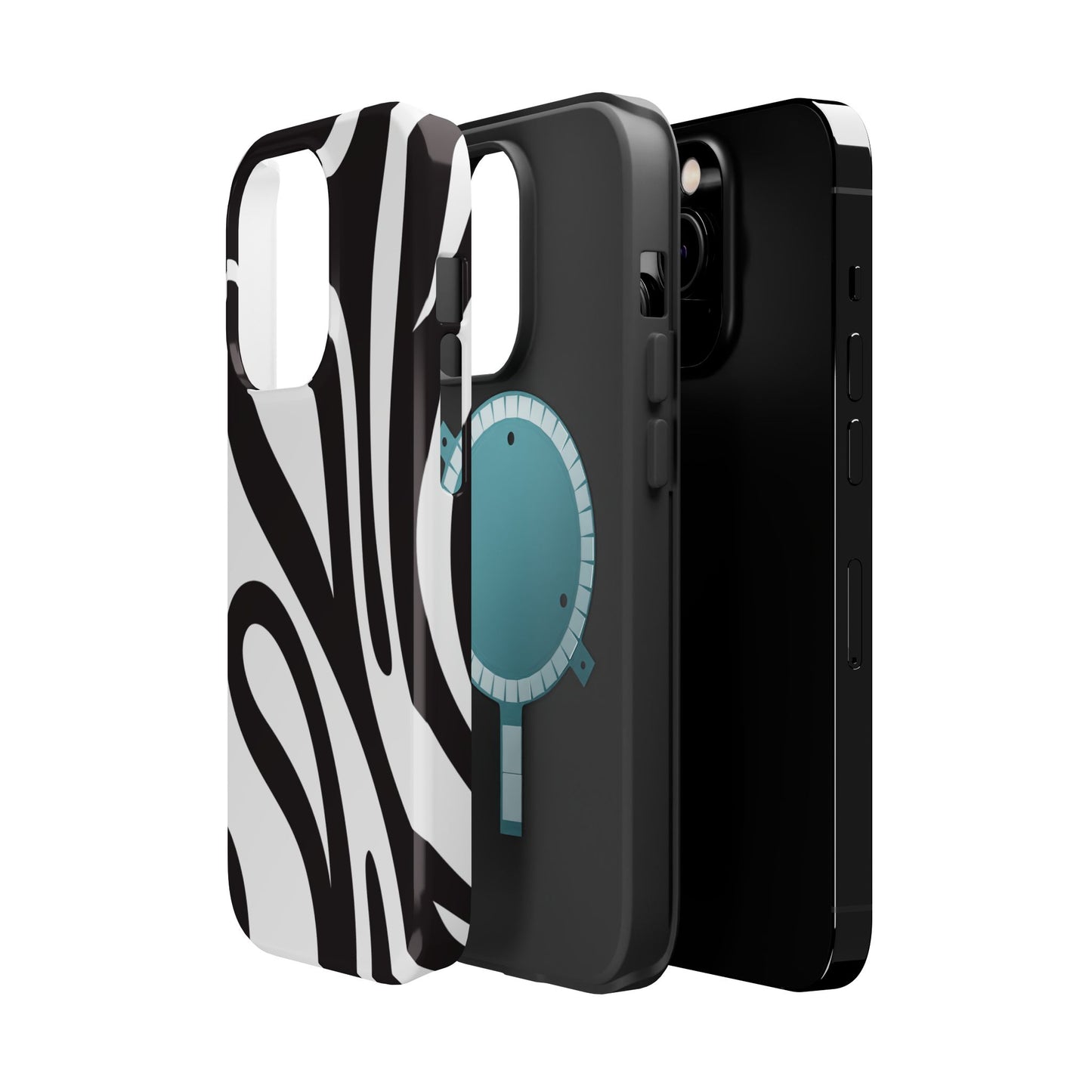 Modern Black and White Abstract Tough MagSafe iPhone Case – Bold Graphic Pattern with Dual-Layer Protection