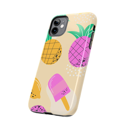 Tropical Pop iPhone Case – Fun Pineapple & Lemon Design with Vibrant Summery Colors