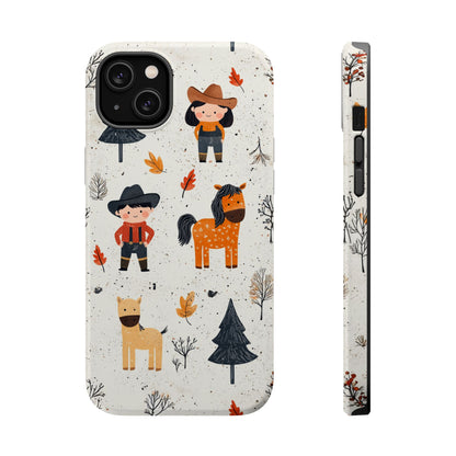 Cowboy Adventures Tough MagSafe iPhone Case – Cute Western Theme, Dual-Layer Protection