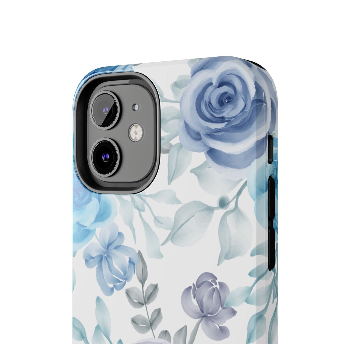 Elegant Blue & Violet Roses iPhone Case – Luxurious Floral Design for Chic Device Protection