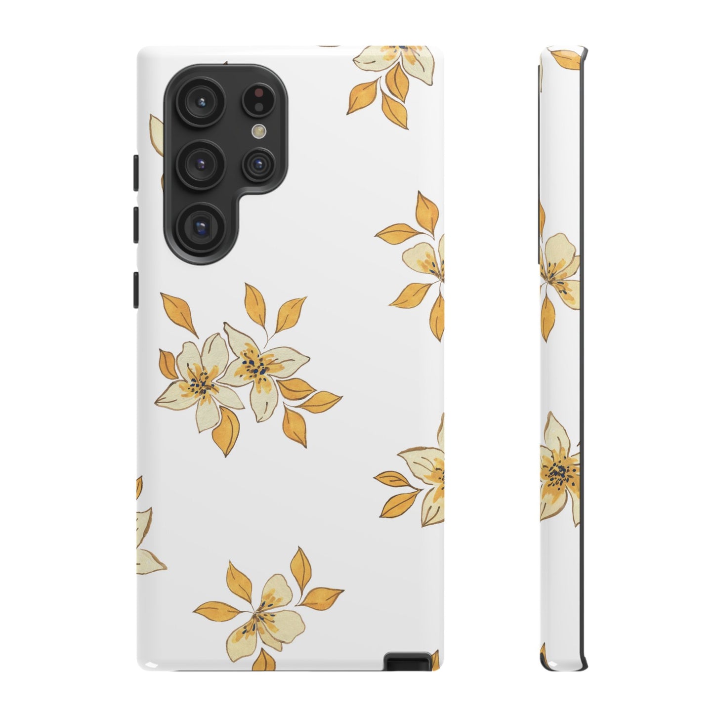 Delicate Yellow Blossom Samsung Galaxy Case – Minimalist Floral Design with Matte Finish