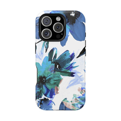 MagSafe iPhone Case – Serene Blue Blossom