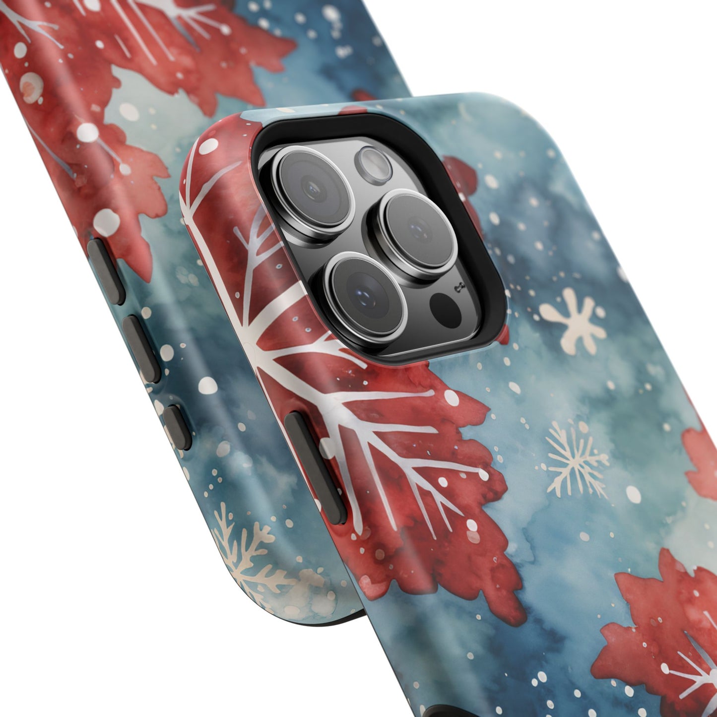 Crimson Snowflake Charm – MagSafe iPhone Case