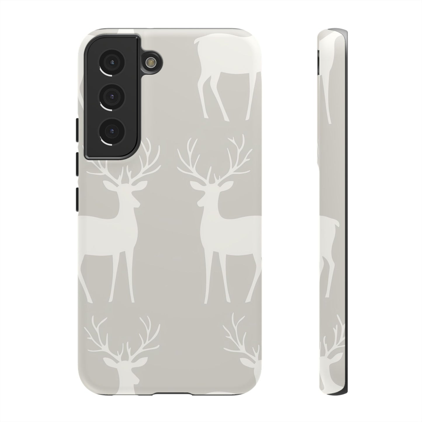 Elegant White Reindeer Pattern – Samsung Galaxy Series Case