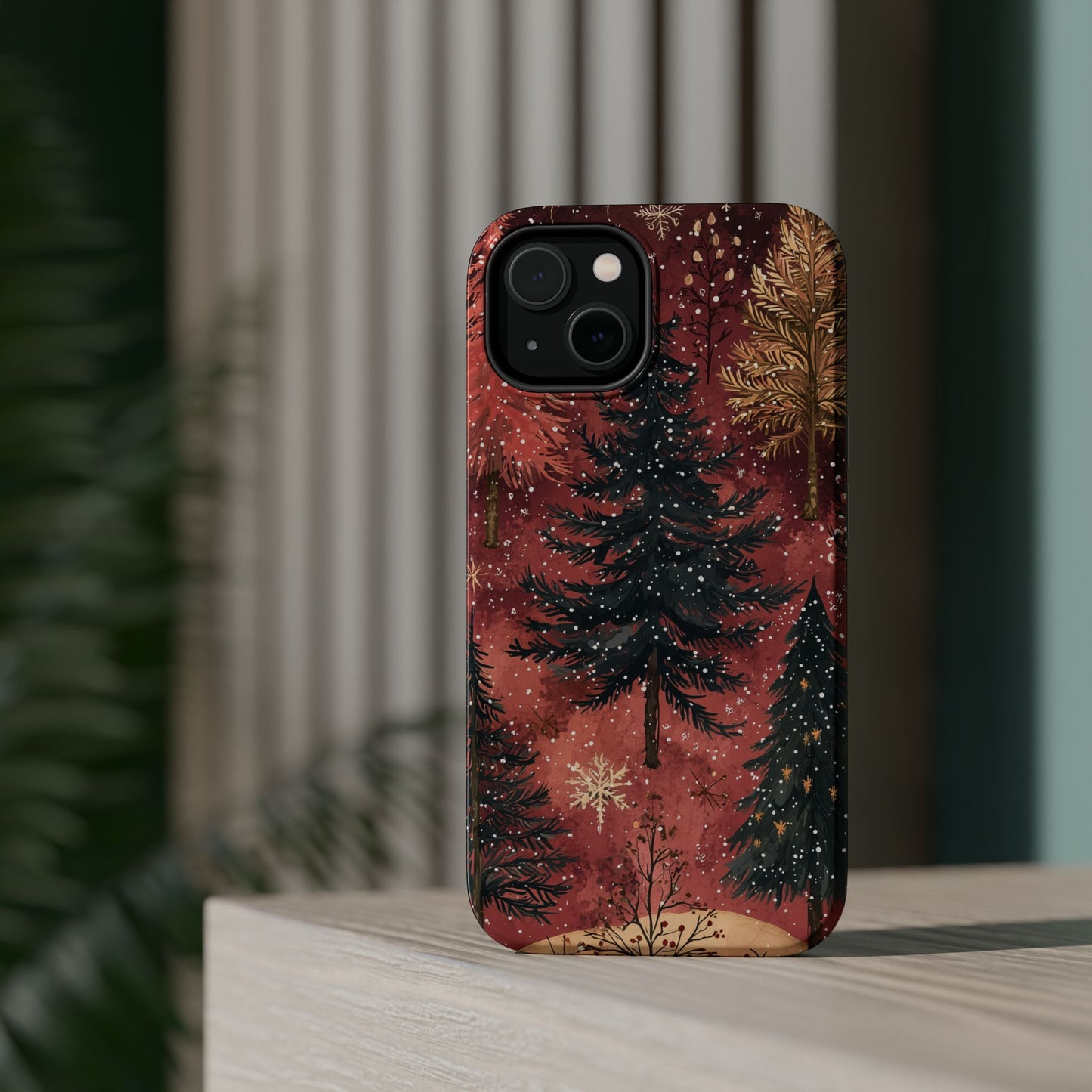 Rustic Red Winter Forest - MagSafe iPhone Series Case