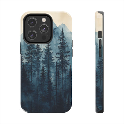 Misty Forest iPhone Case - Nature-Inspired Mountain Scene Protective Cover