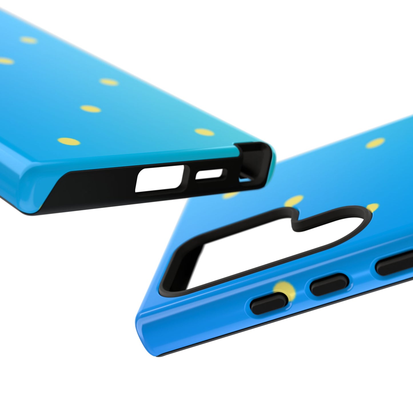 Blue Ocean Gradient Polka Dots Samsung Galaxy Case – Shockproof, Smooth Matte Finish, Dual-Layer Design