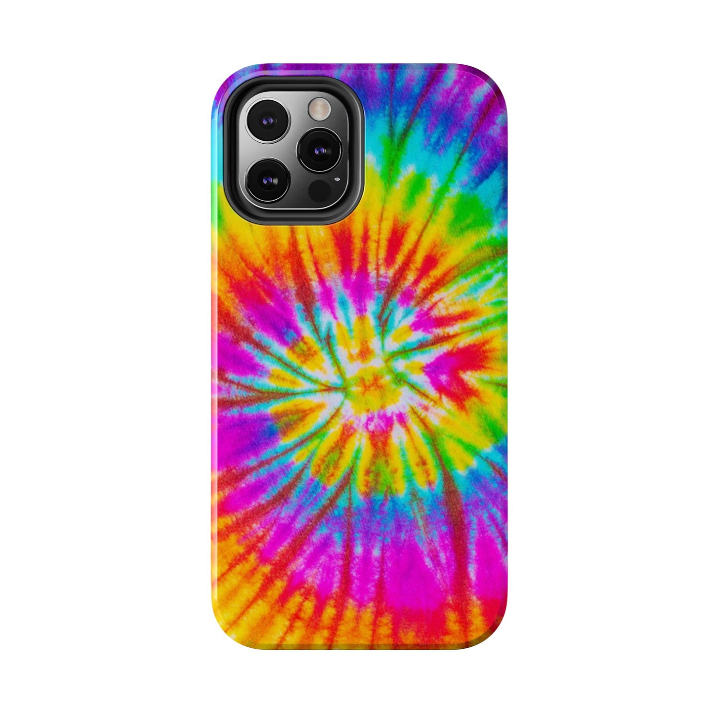 Rainbow Spiral Tie-Dye iPhone Case – Bright & Retro Design