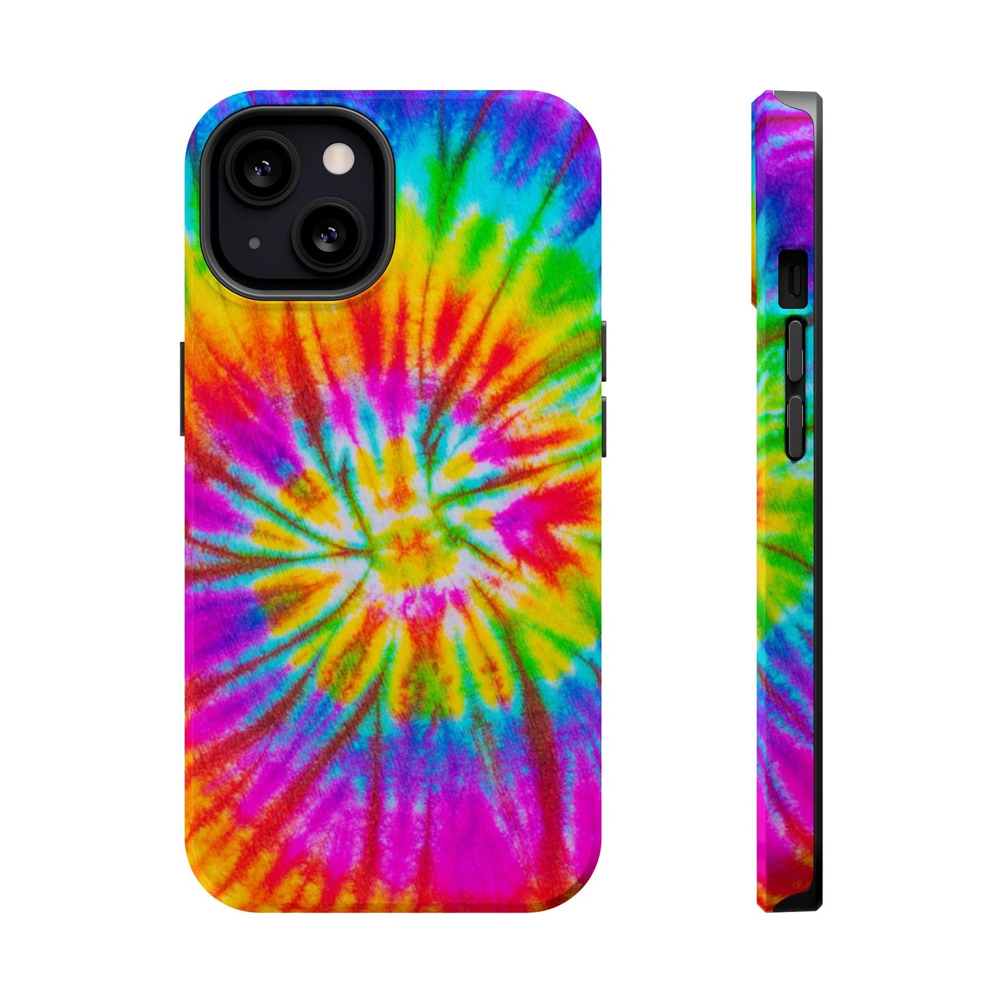 Rainbow Spiral Tie-Dye MagSafe Case – Vibrant Colors & Functionality