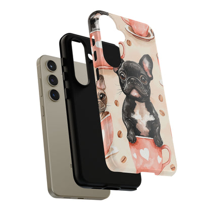 French Bulldog in Coffee Cup  Samsung Galaxy  Case – Cute Dog Art, Shockproof & Slim Design
