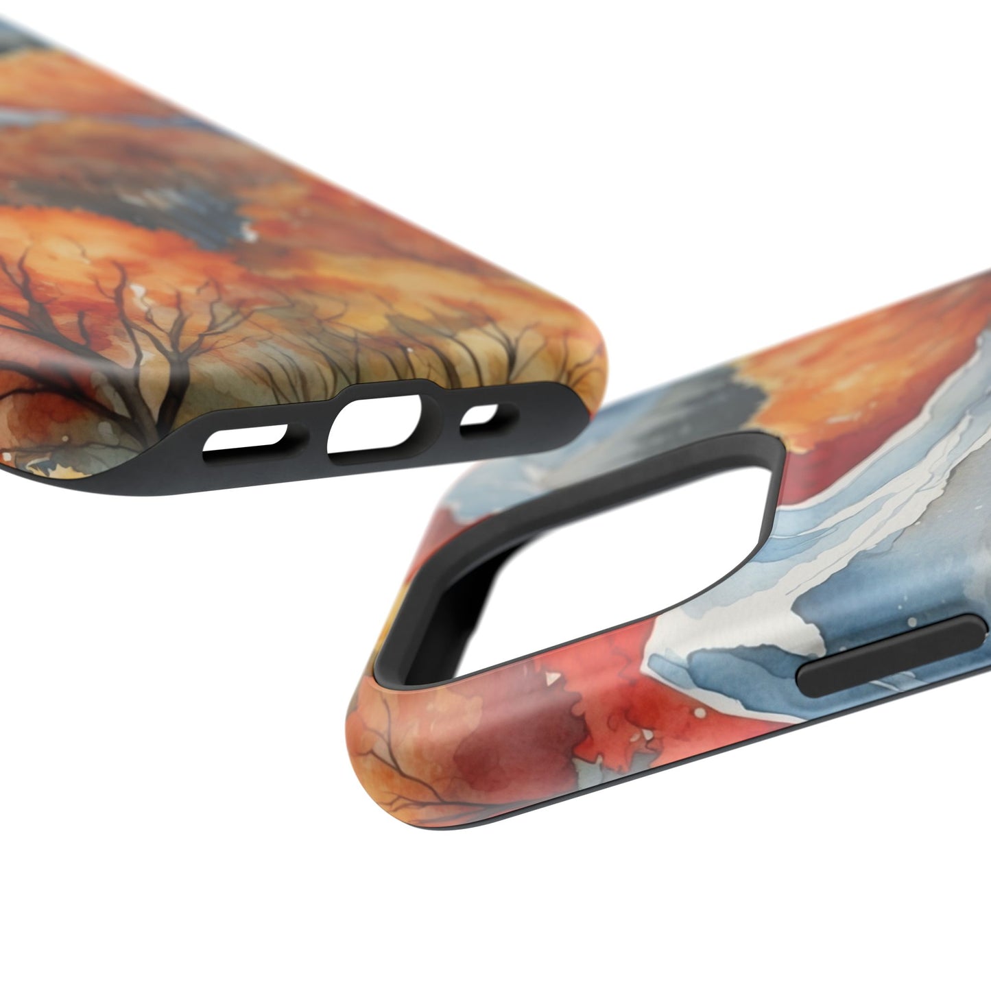 Autumn Mountain Forest Watercolor - MagSafe iPhone Case