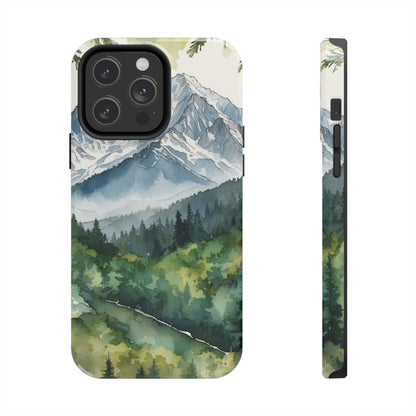 Watercolor Alpine Mountainscape - iPhone Case