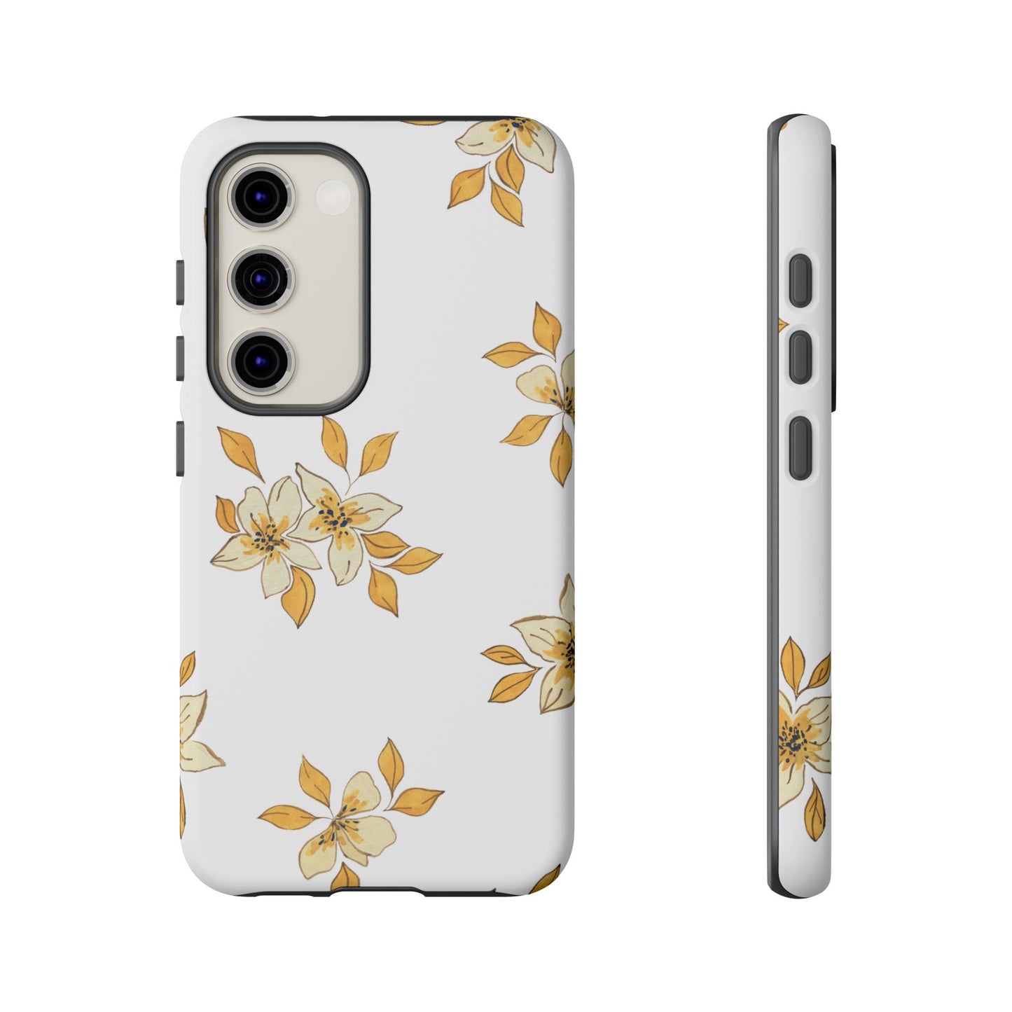 Delicate Yellow Blossom Samsung Galaxy Case – Minimalist Floral Design with Matte Finish