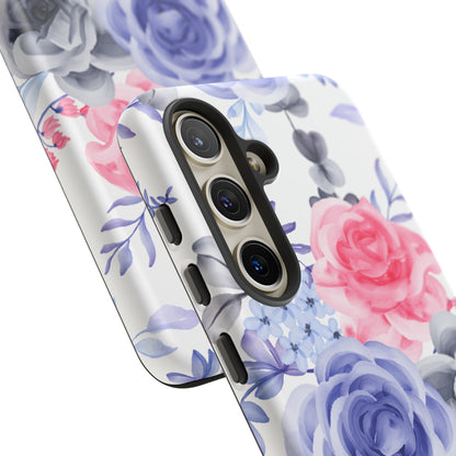 Elegant Blue Floral Watercolor Design – Samsung Galaxy Case