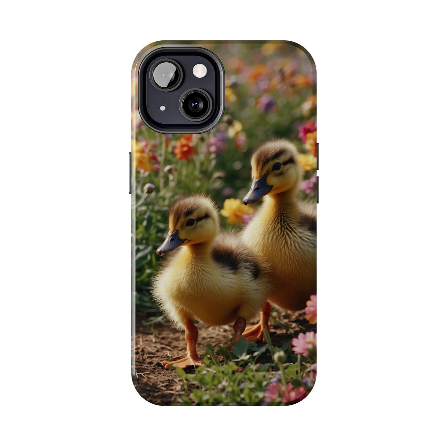 Charming Ducklings in Floral Garden - iPhone Case