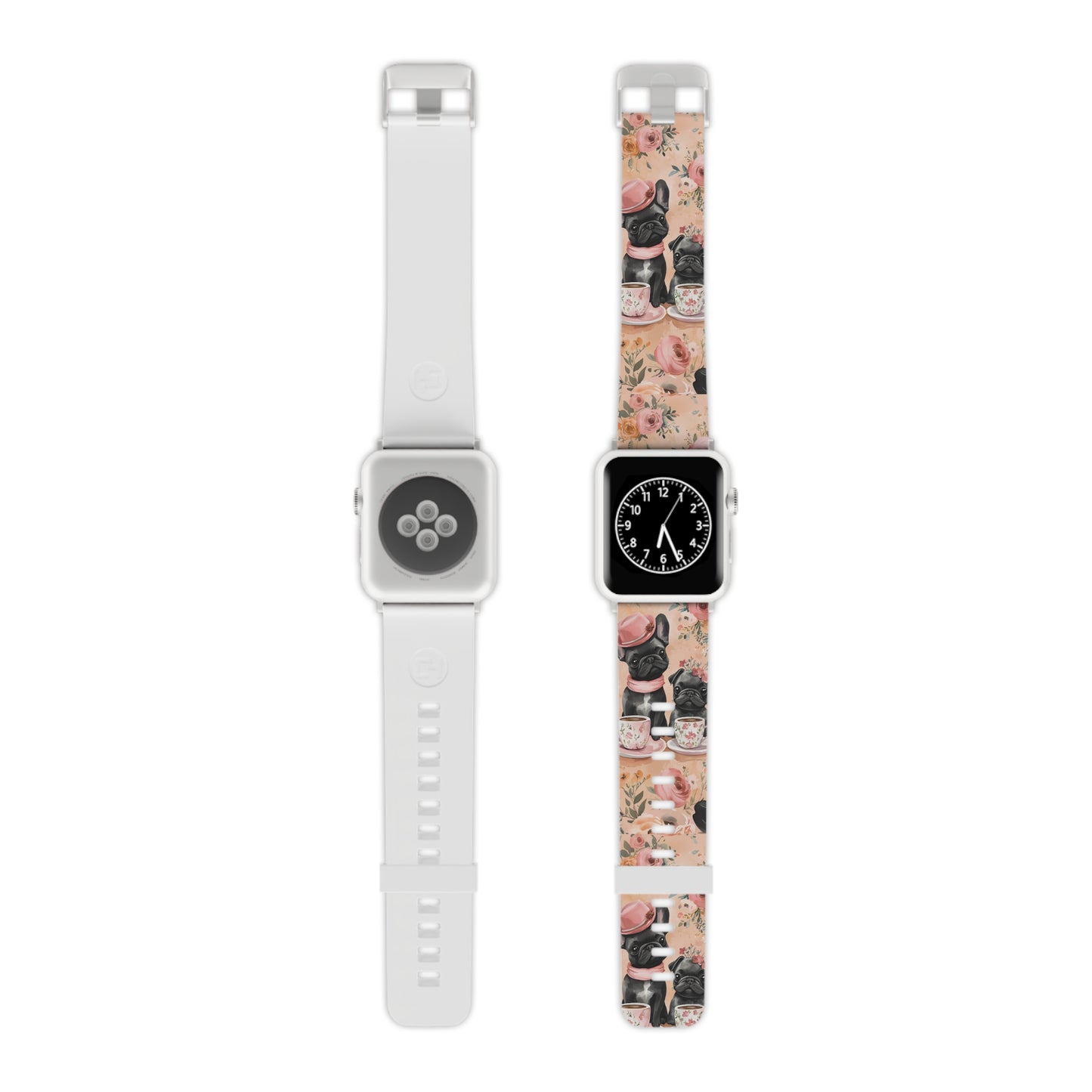 Floral French Bulldogs  Apple Watch Band