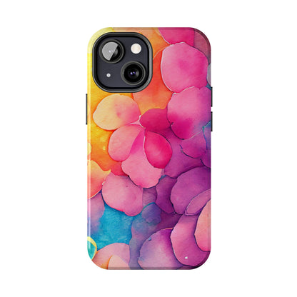 Sunset Petals Watercolor iPhone Case – Slim Design, Glossy Finish