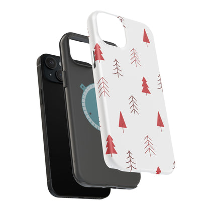 Scandi Red Pine Trees - MagSafe iPhone Series Case