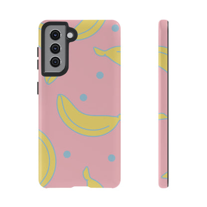 Pink Banana Pop Samsung Galaxy Case – Cute Pastel Design with Fun Retro Vibe