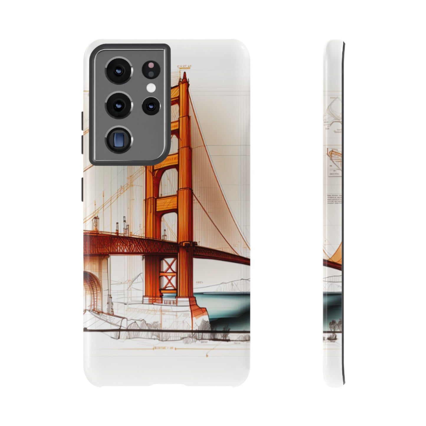 Golden Gate Bridge Samsung Galaxy Case - Architectural Sketch Design