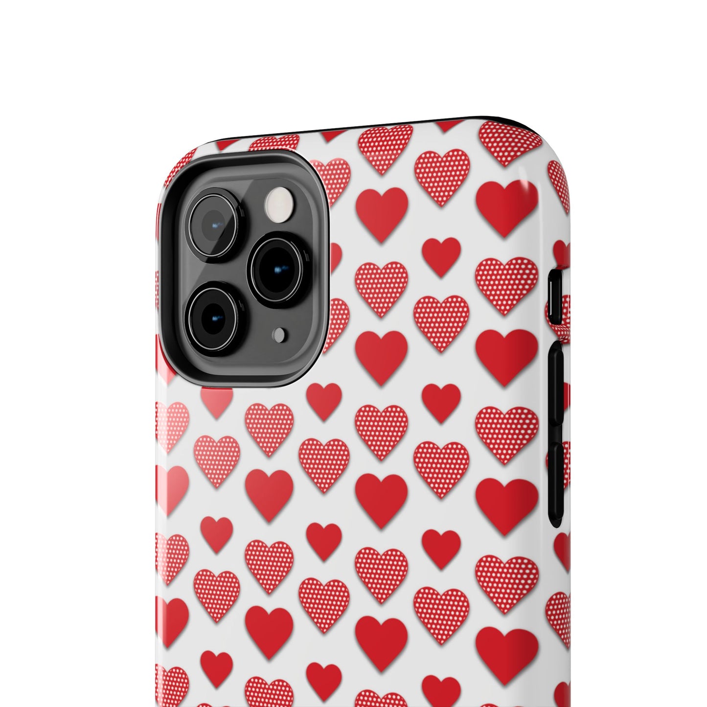 Red & Polka Dot Hearts iPhone Case