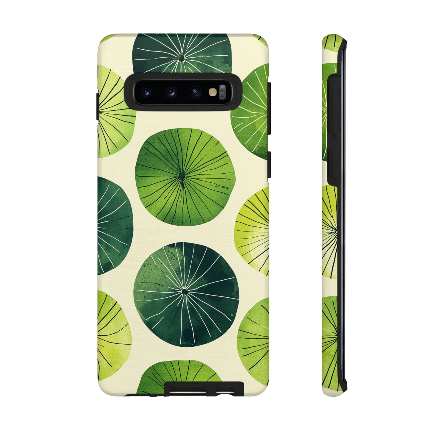 Watercolor Lily Pads Samsung Galaxy Case – Shockproof, Matte Finish, Dual-Layer Protection