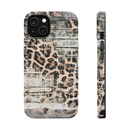 Rustic Leopard Wood Print - MagSafe iPhone Series Case