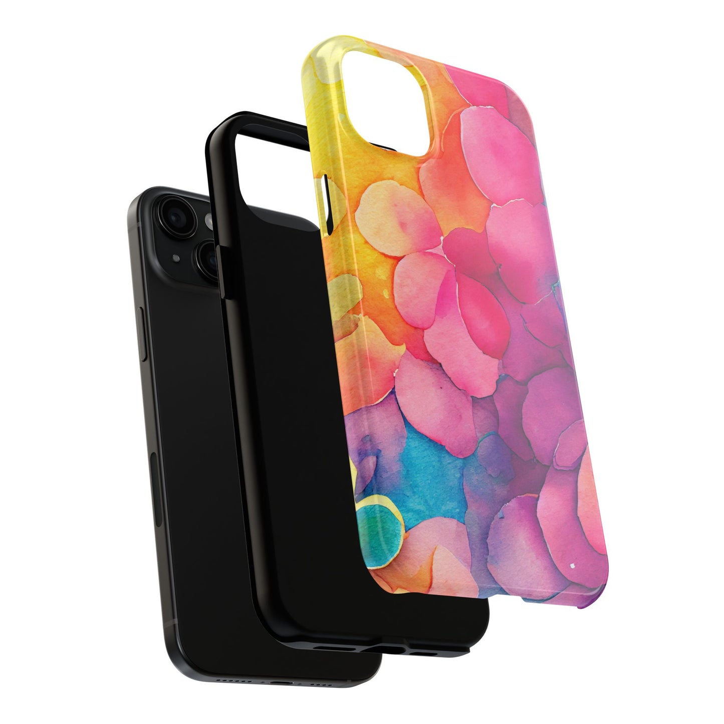 Sunset Petals Watercolor iPhone Case – Slim Design, Glossy Finish