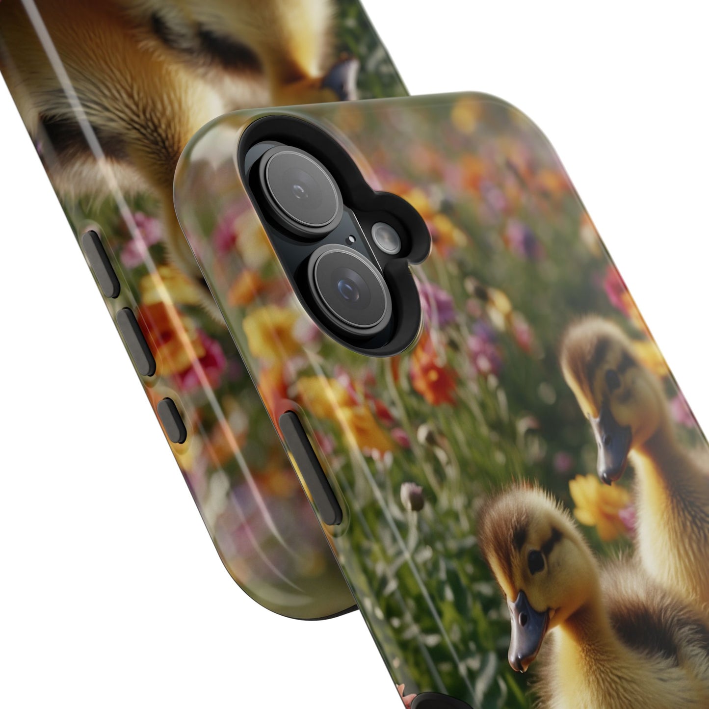 Charming Ducklings in Floral Garden - MagSafe iPhone Case