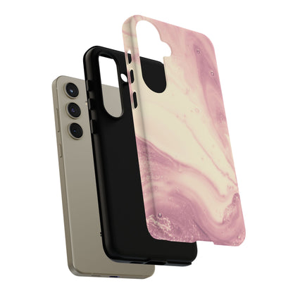 Blush Marble Glow – Samsung Galaxy Case with Rose Gold Swirl Design