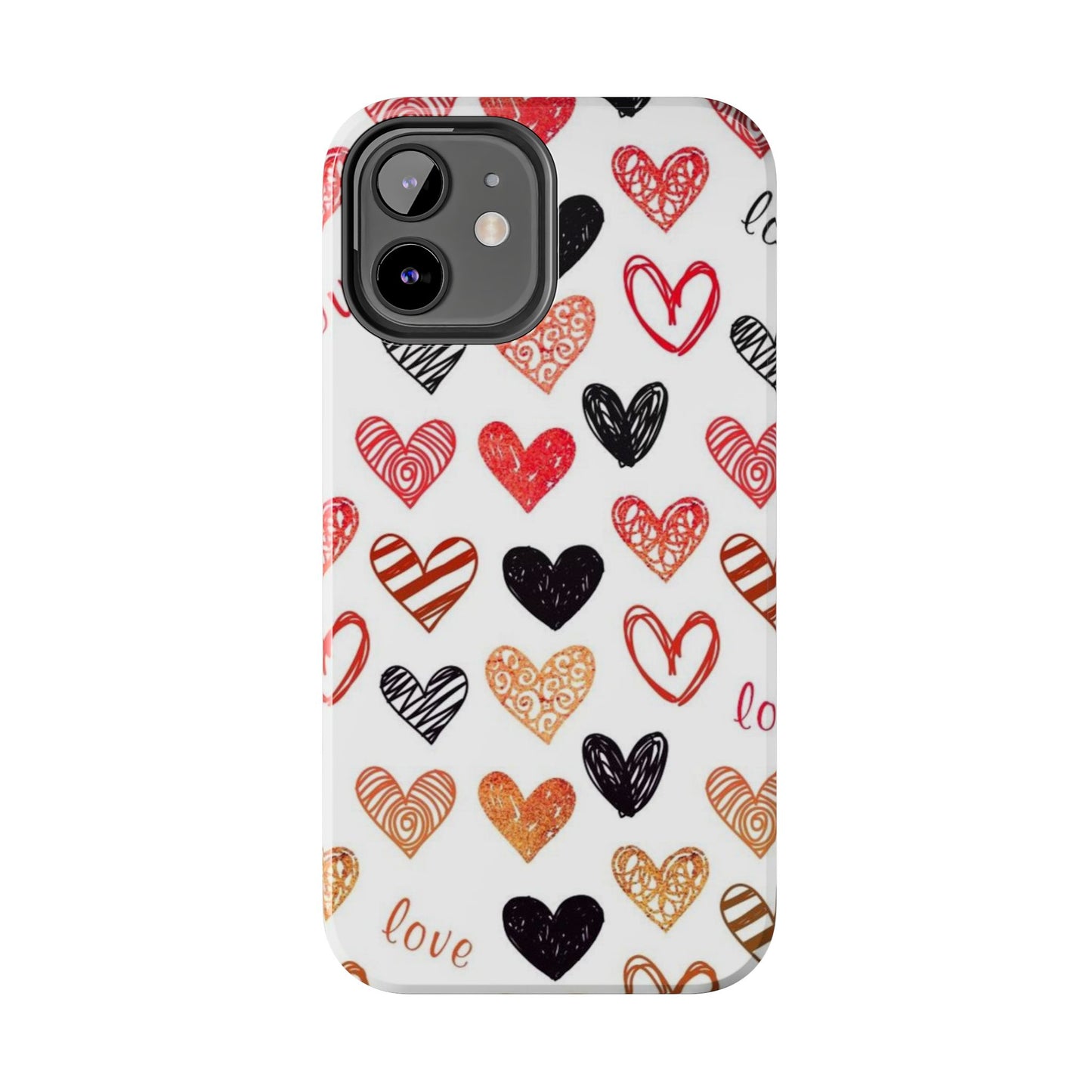 iPhone Case: Hand-Drawn Hearts & Love