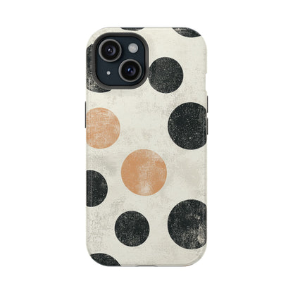 Vintage Polka Dot MagSafe iPhone Case - Retro Abstract Protective Cover