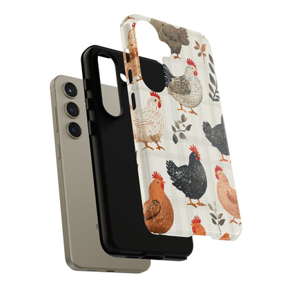 Samsung Galaxy Case: Vintage Chicken & Leaves – Farmhouse Style Case