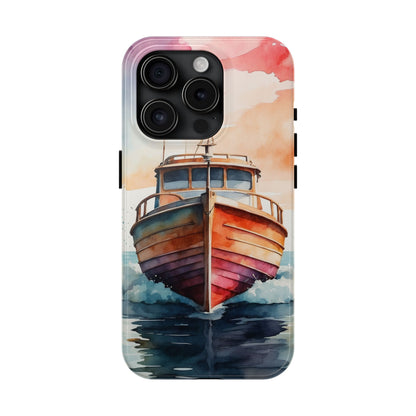 Sunset Sail Watercolor Boat – iPhone Series Case