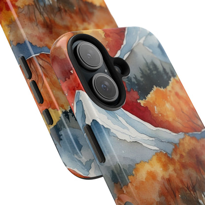 Autumn Mountain Forest Watercolor - iPhone Case