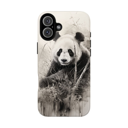 Premium Cute Phone Case: Charcoal Art Panda Bear Phone Cover - Dual Layer Protection for iPhone & Samsung Galaxy - Tough and Stylish! - BOGO Cases