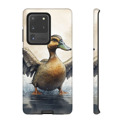 Graceful Duck in Watercolor Scene - Samsung Galaxy Case