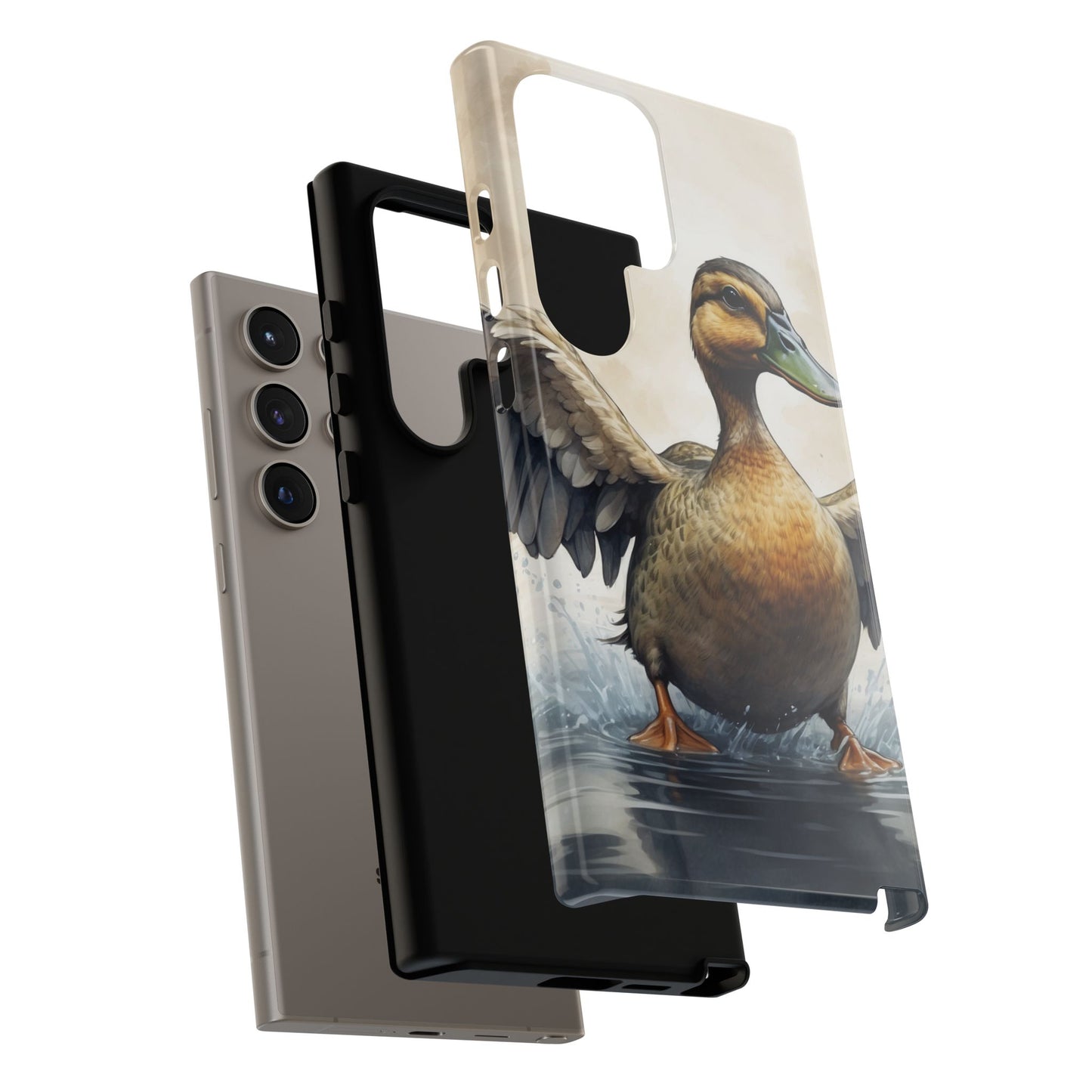 Graceful Duck in Watercolor Scene - Samsung Galaxy Case