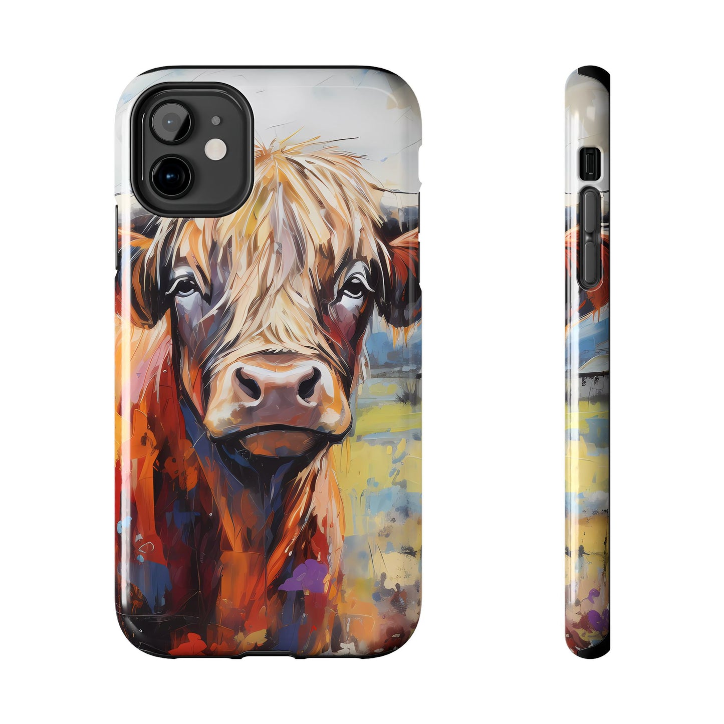 Cute Western Phone Case | Highland Cow | Robust Rocky Mountain-Inspired | Expressionism | Fresco