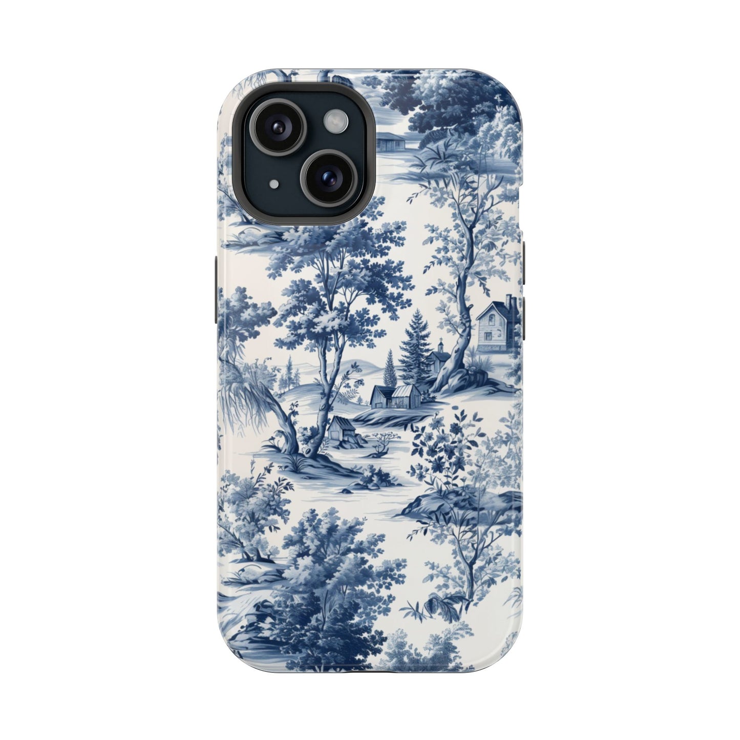 Vintage Charm Blue Toile iPhone Case