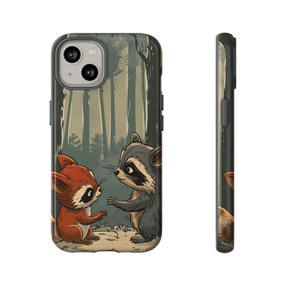 Whimsical Woodland Raccoons Phone Case