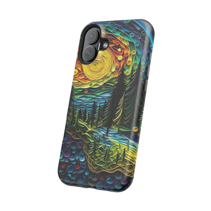 Radiant Forest Sunset MagSafe iPhone Case – Artistic Landscape Design